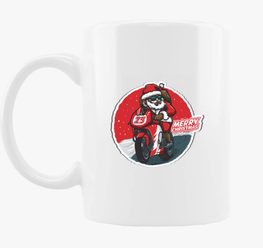 Mikulás új motorja bögre