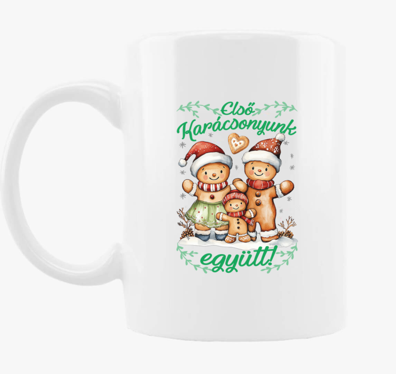 Első karácsonyunk együtt mézeskalácsos családi bögre