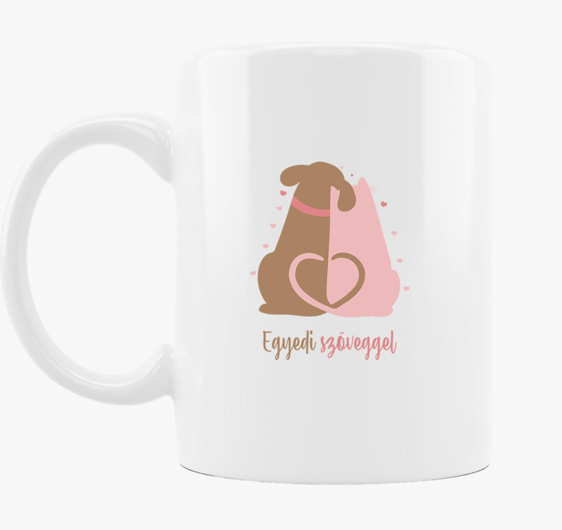 Szerelmes állatos bögre - egyedi szöveggel