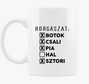 Horgász lista bögre