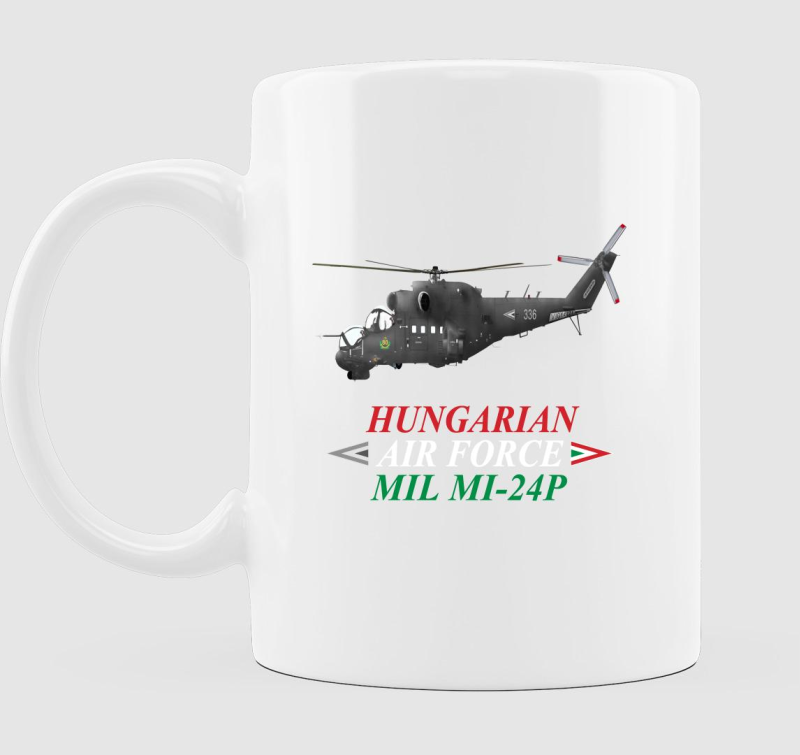 Mi-24P karikatúra-3 piros-fehér-zöld felirattal bögre