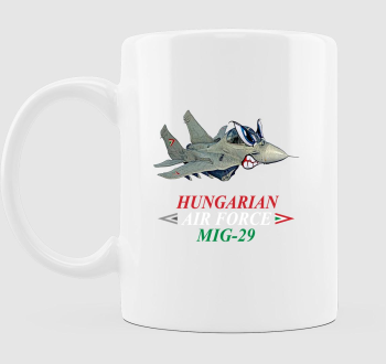 Mig-29 karikatúra piros-fehér-zöld felirattal bögre