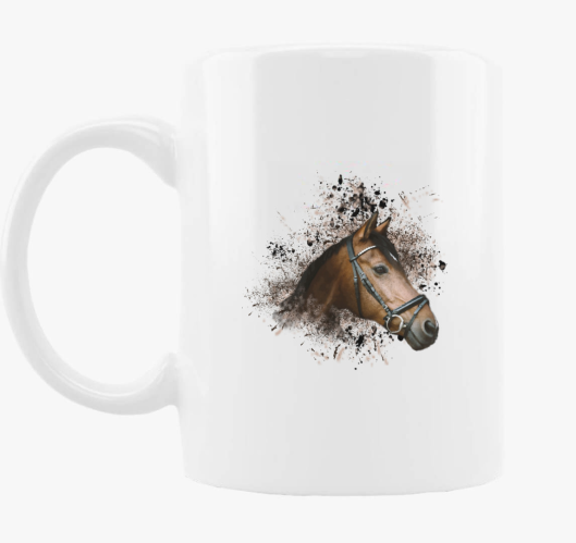 Barna ló arckép bögre