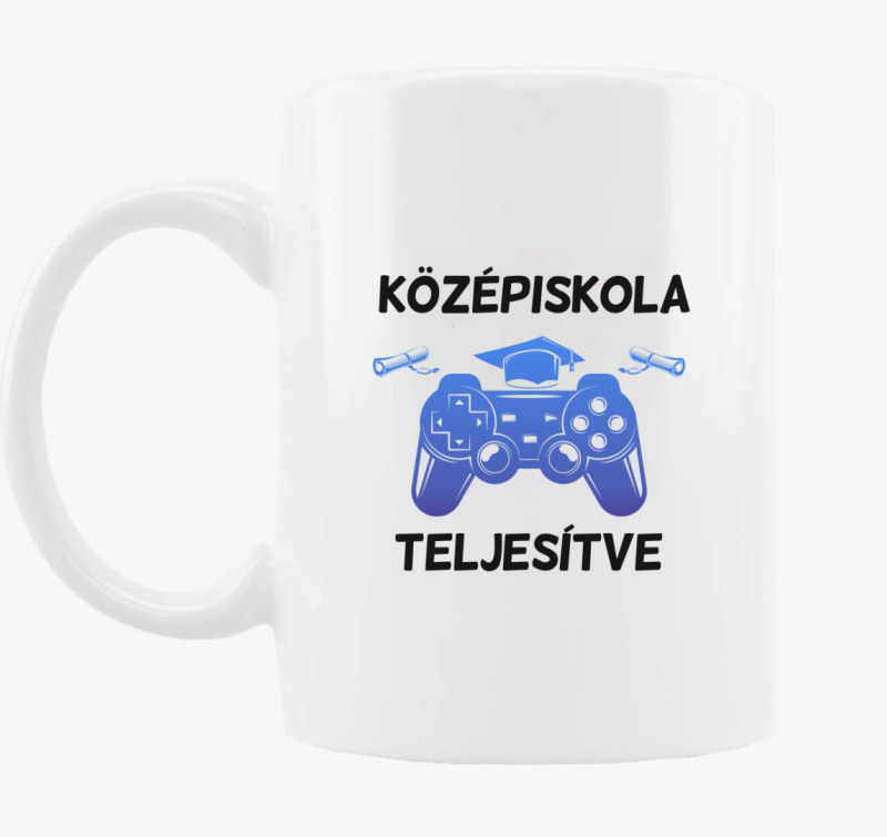 Középiskola teljesítve gamer bögre