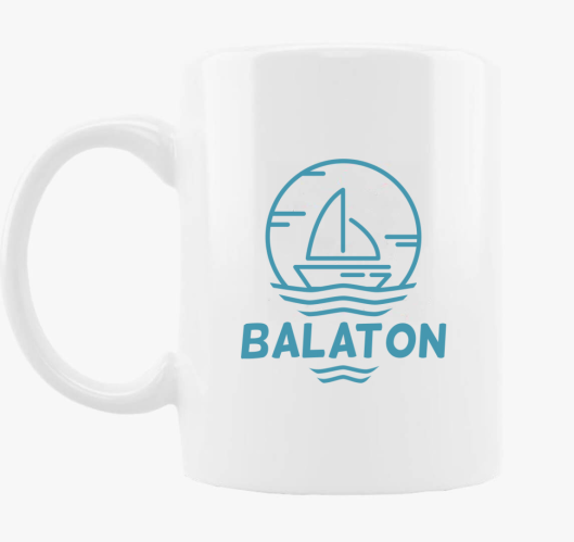 Világoskék Balaton bögre