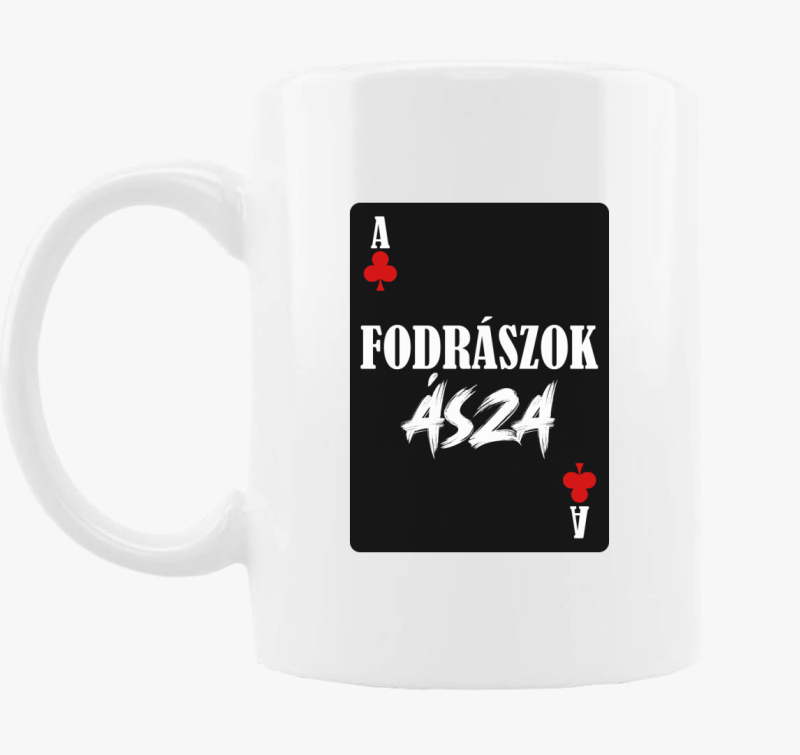 Fodrászok ásza kártyás feliratos bögre