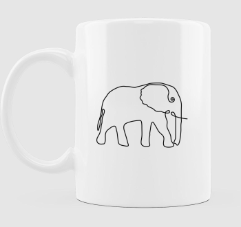 Elefánt egyvonalas rajz bögre