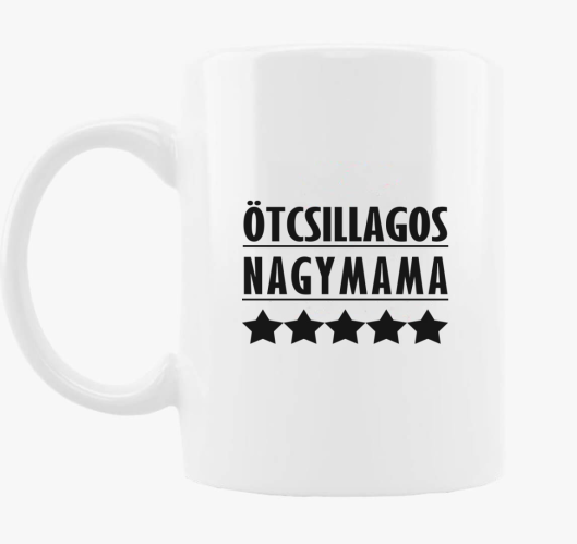 Ötcsillagos nagymama bögre