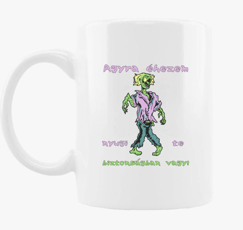 Agyra éhes zombi halloweeni bögre