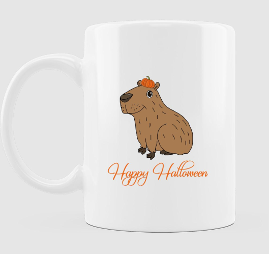 Halloweeni kapibara bögre