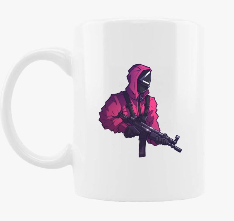 Squid Game géppisztolyos katona bögre