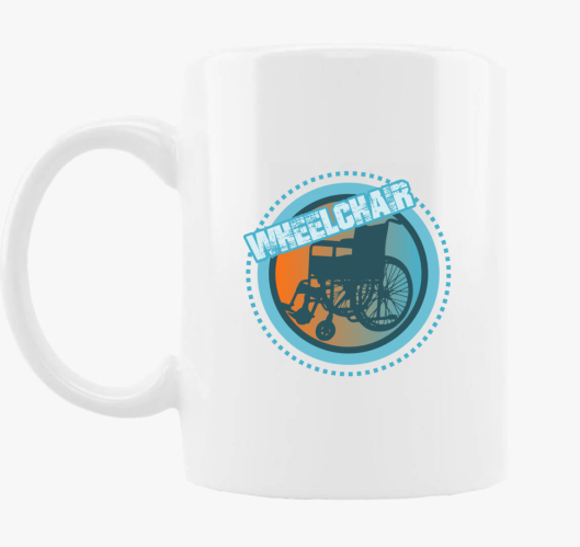 Kerekesszék mintás bögre