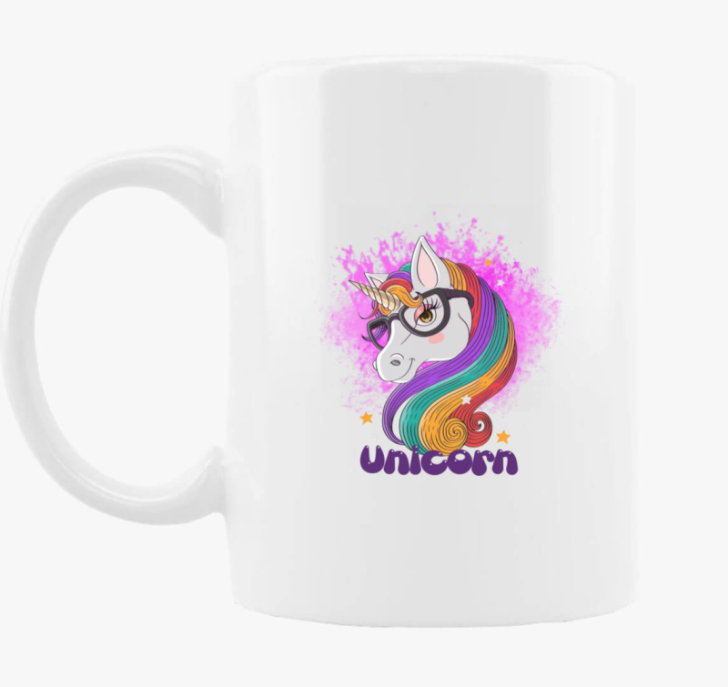 Szemüveges unikornis bögre