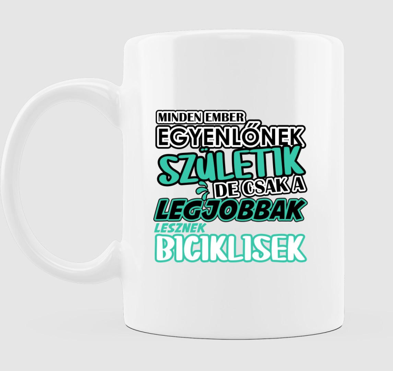 Egyenlőnek születik biciklis bögre