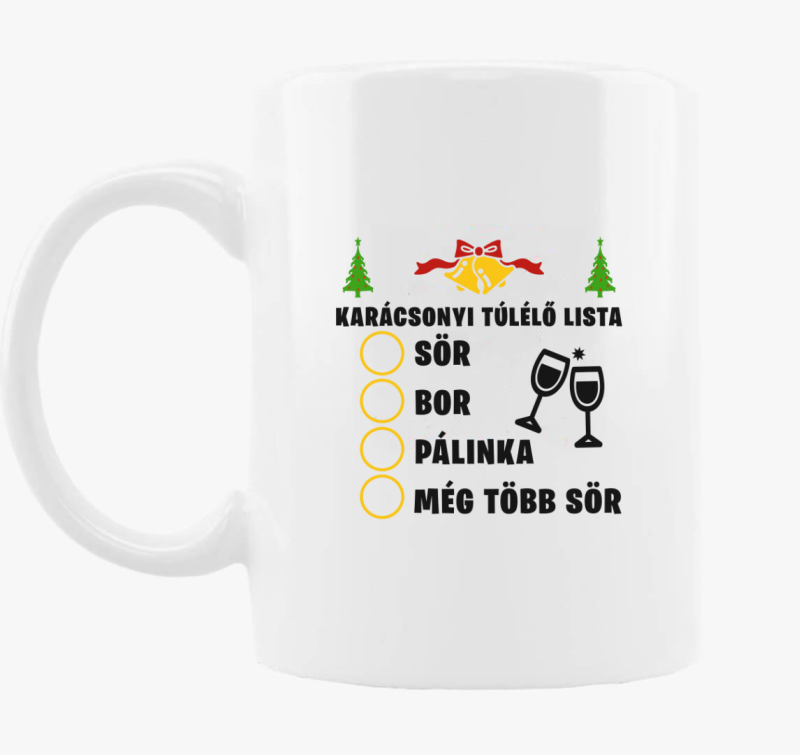 Karácsonyi túlélő lista bögre