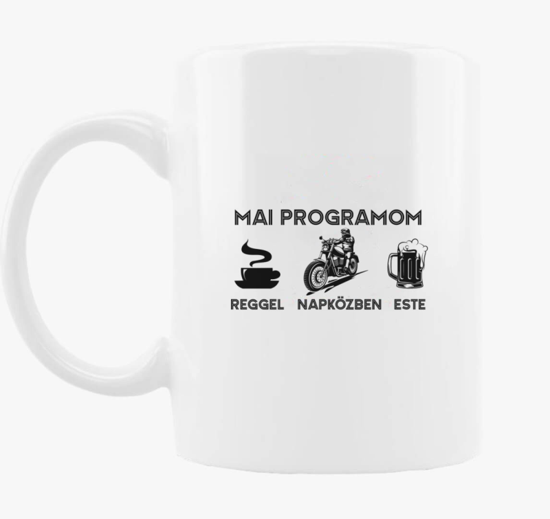 Napirend mai programom motorozás bögre