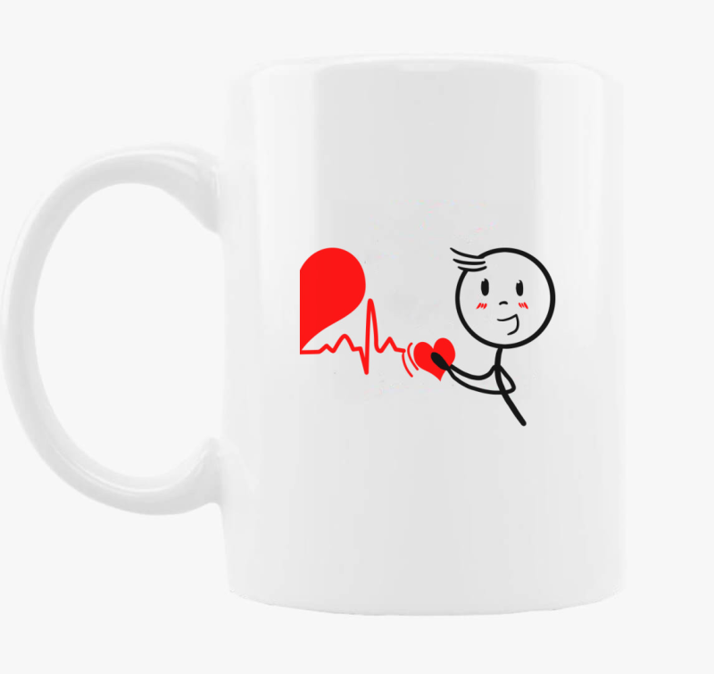 Szívrezgés fiú páros bögre