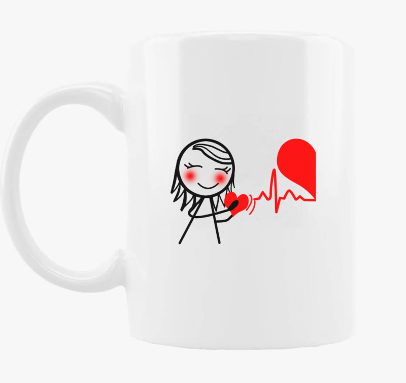 Szívrezgés lány páros bögre