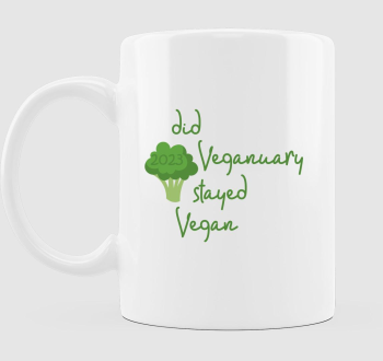 Did Veganuary 2023 brokkolis (zöld betűs) bögre