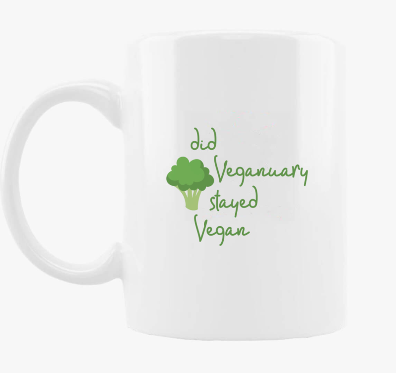 Did Veganuary brokkolis (zöld betűs) bögre