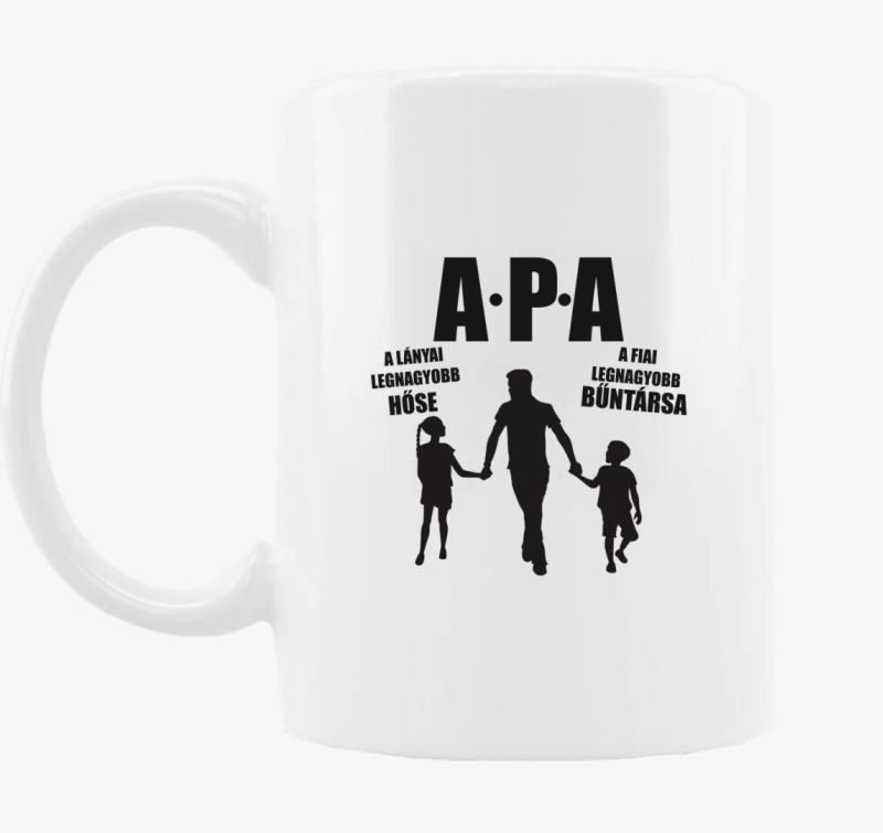Apa lánya és fia gyerekekkel bögre