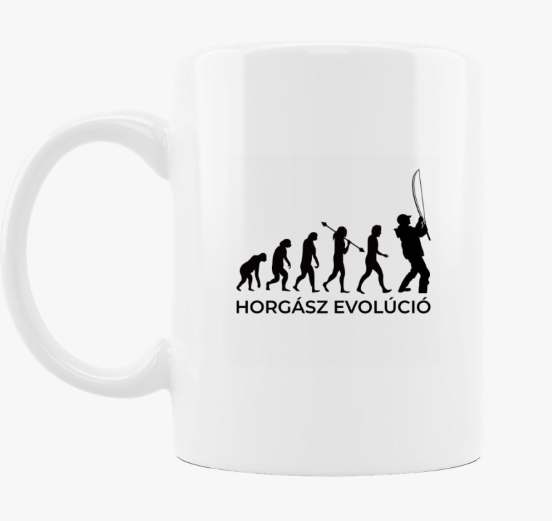 Horgász evolúció bögre