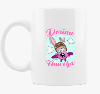 Húsvét Nyuszi repül, névvel lány bögre