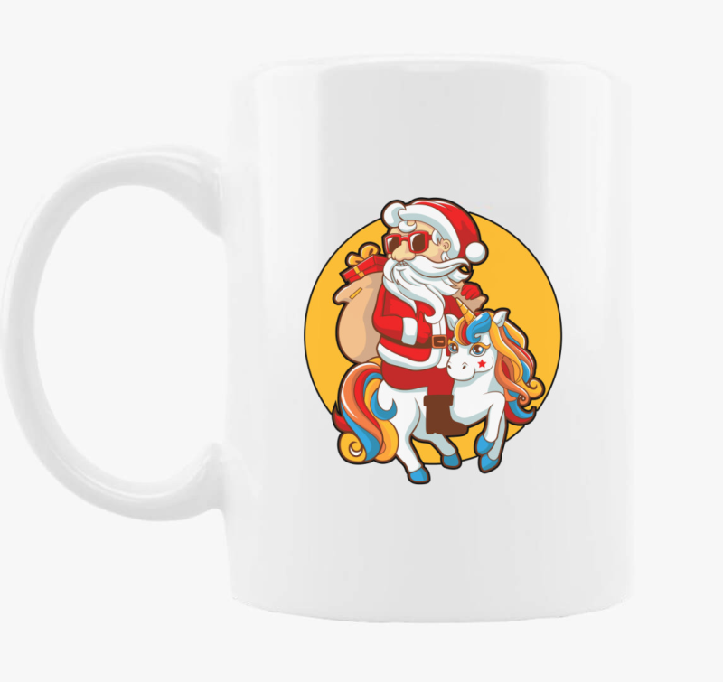 Télapó az unikornison bögre