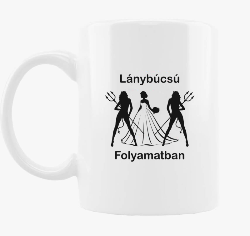 Lánybúcsú folyamatban menyasszony ördög póló