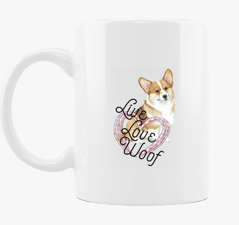 Corgi szivecskés bögre