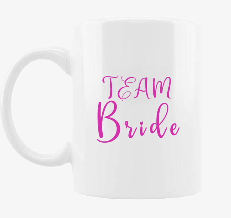TEAM Bride pink szivecske bögre