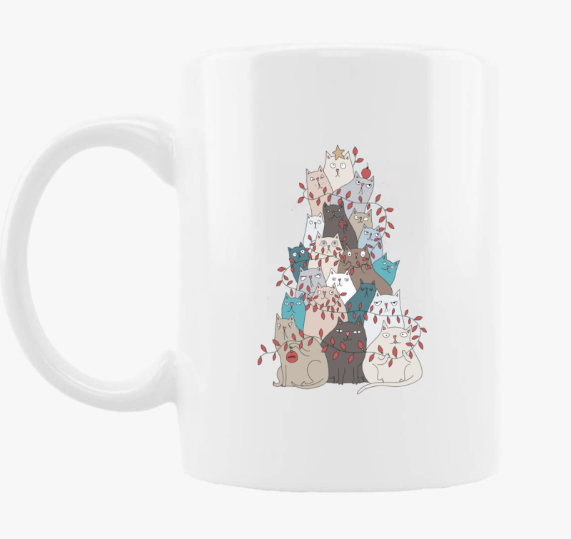 Macskarácsonyfa bögre