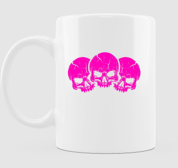 3 pink skulls bögre
