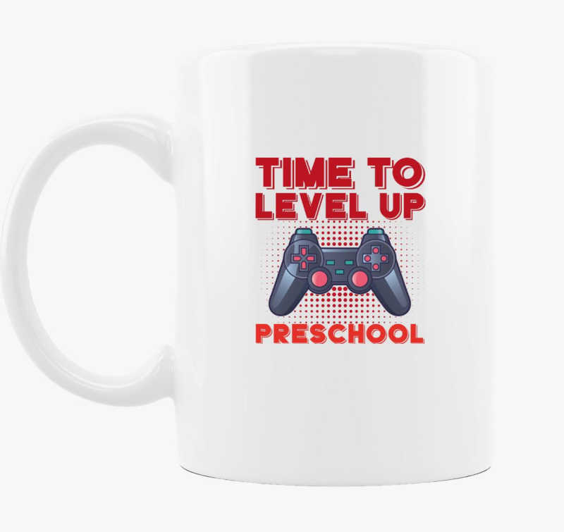 Preschool piros feliratos bögre