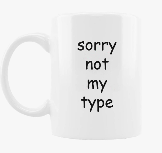 Comic sans type bögre