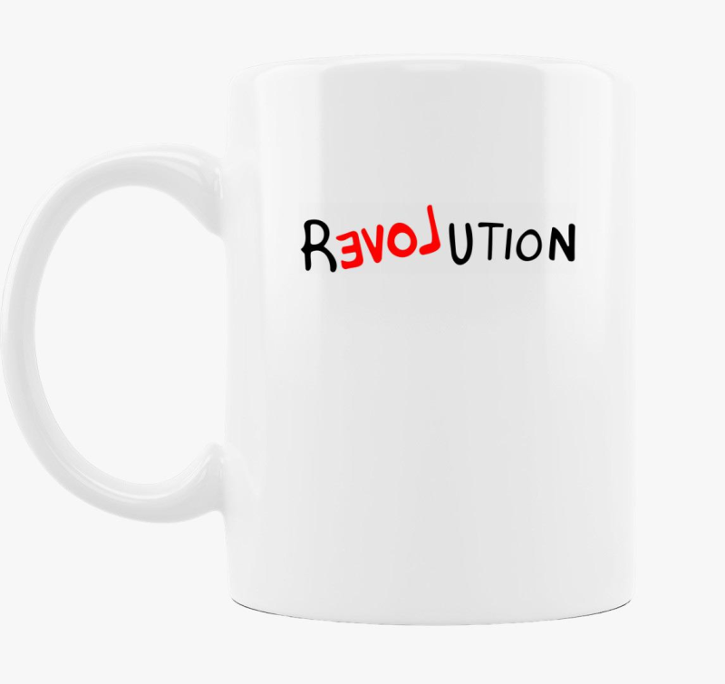 Revolution feliratú bögre