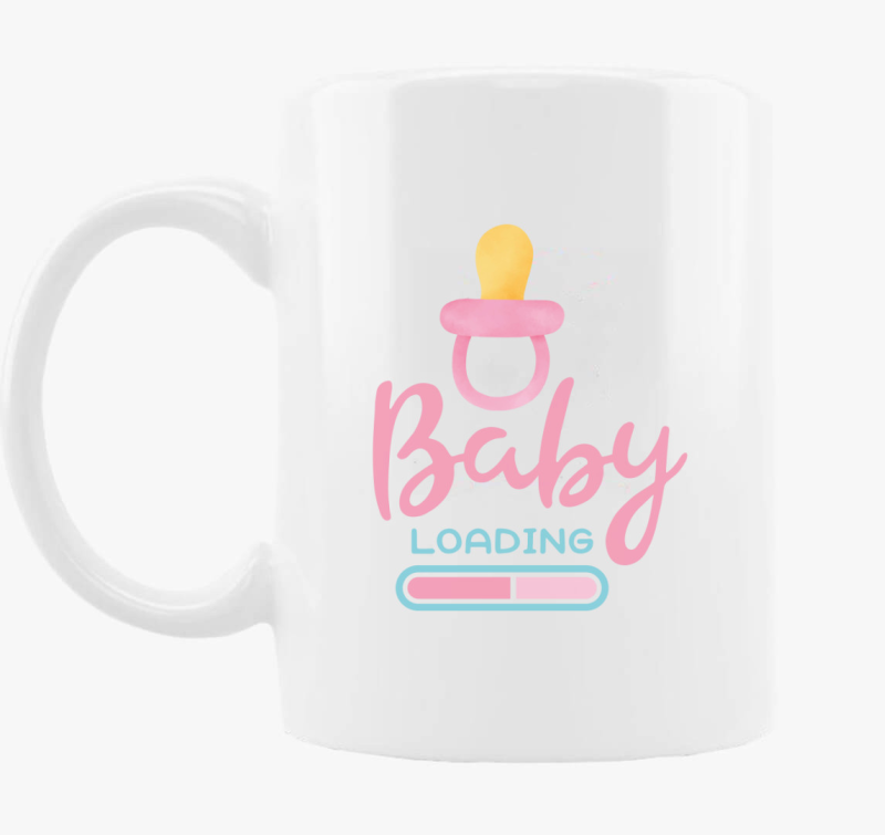 Baby loading rózsaszín bögre