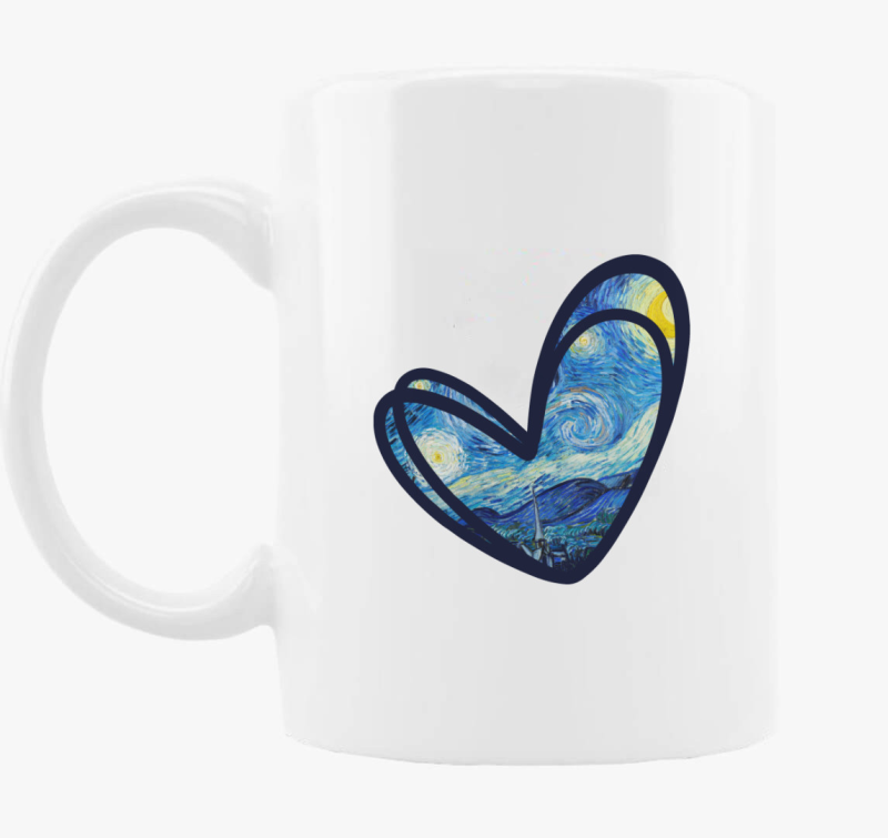 Starry night szív bögre