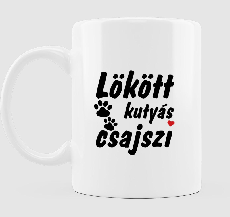 Lökött kutyás csajszi bögre