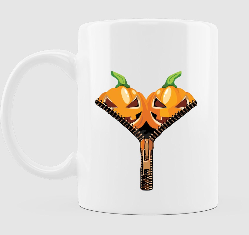 Halloween pumpkin zipper  bögre