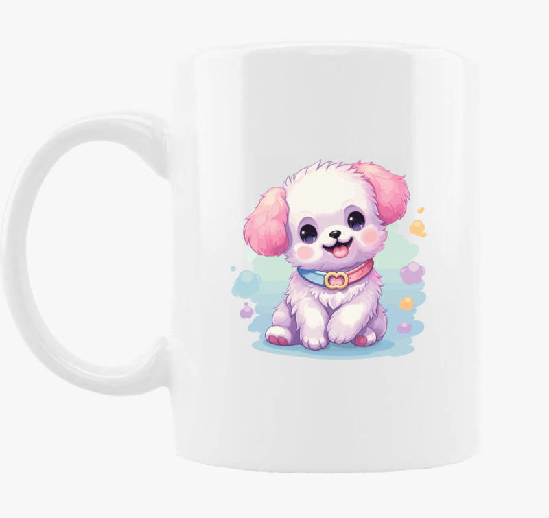 Kis fehér kutyus bögre