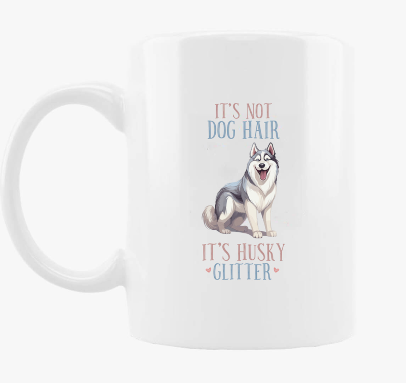 Husky glitter bögre