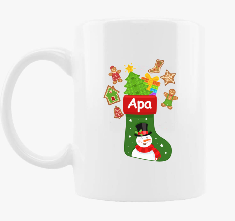 Apa karácsonyi zokni bögre