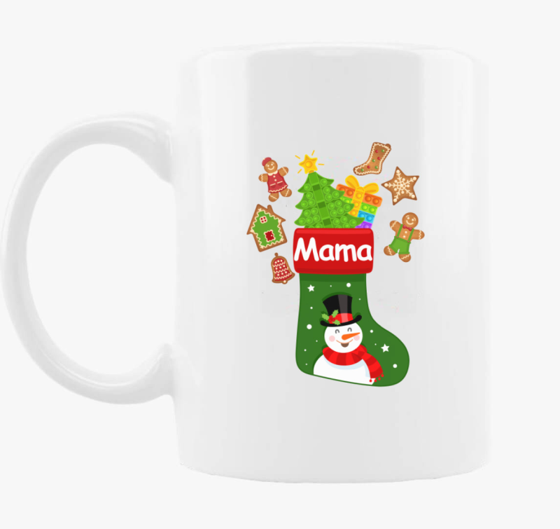 Mama karácsonyi zokni bögre