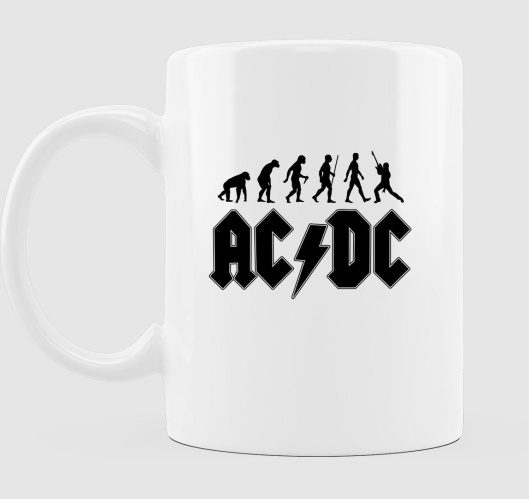 ACDC evolúció bögre