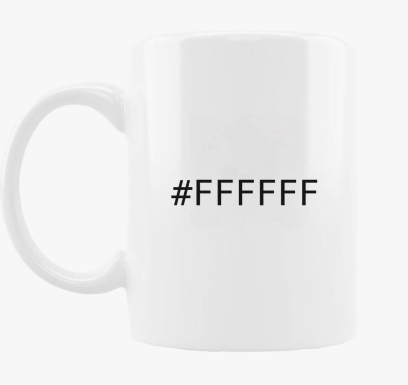 Fehér hex színkódos bögre 