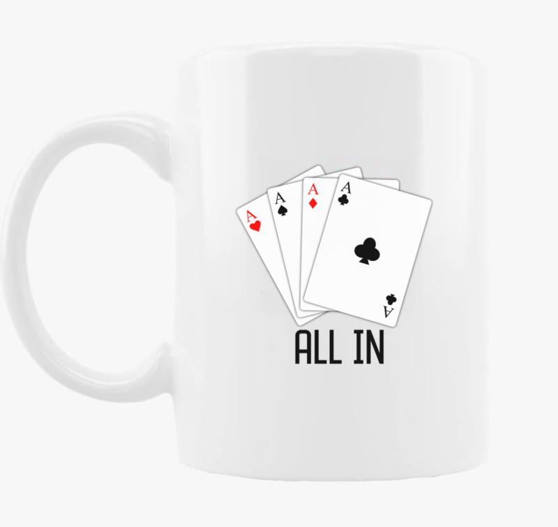 Póker, kártyamintás bögre