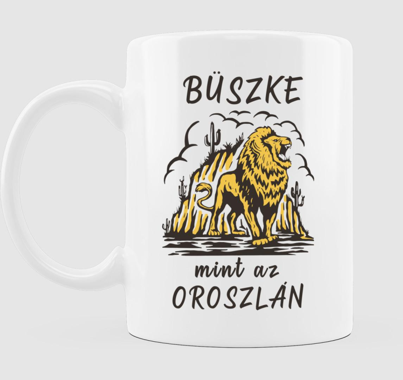 Büszke oroszlános bögre 