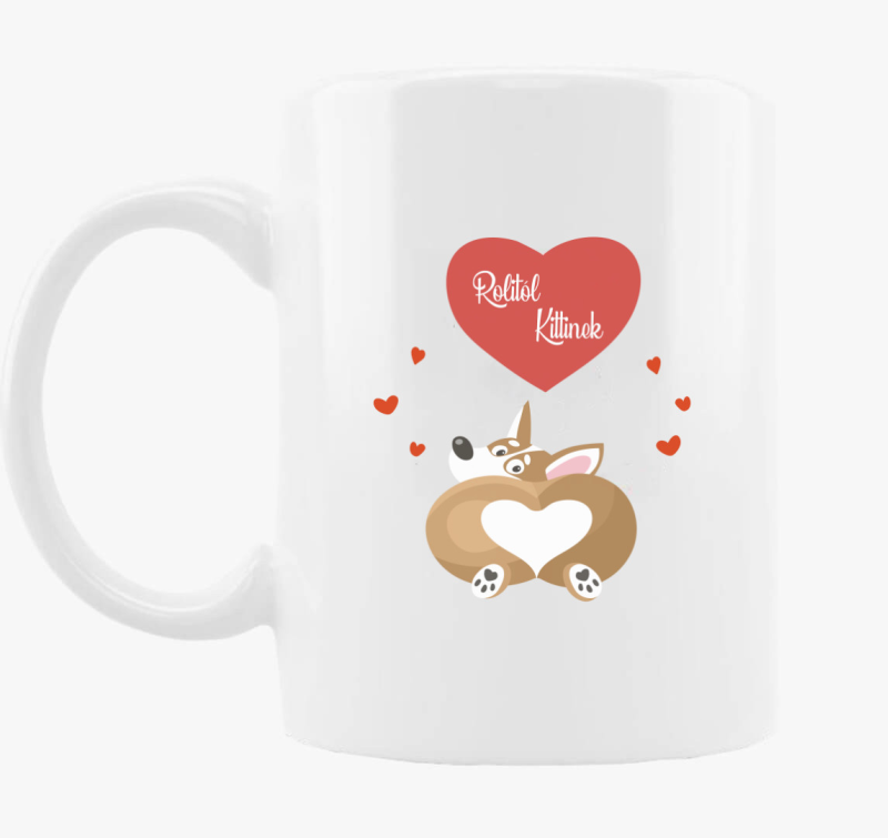 Corgis Valentin napi bögre hölgyeknek-egyedi névvel