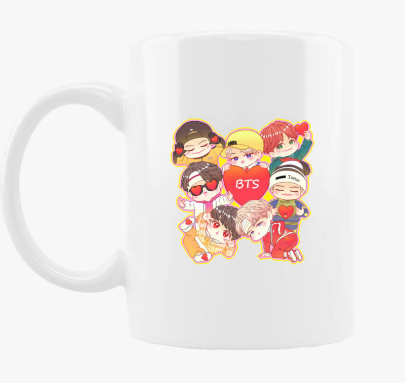 BTS tagok chibi art bögre